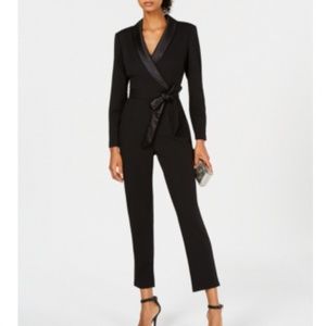 Adrianna Papell black Tuxedo Jumpsuit